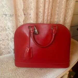 Louis Vuitton Red EPI leather Alama PM